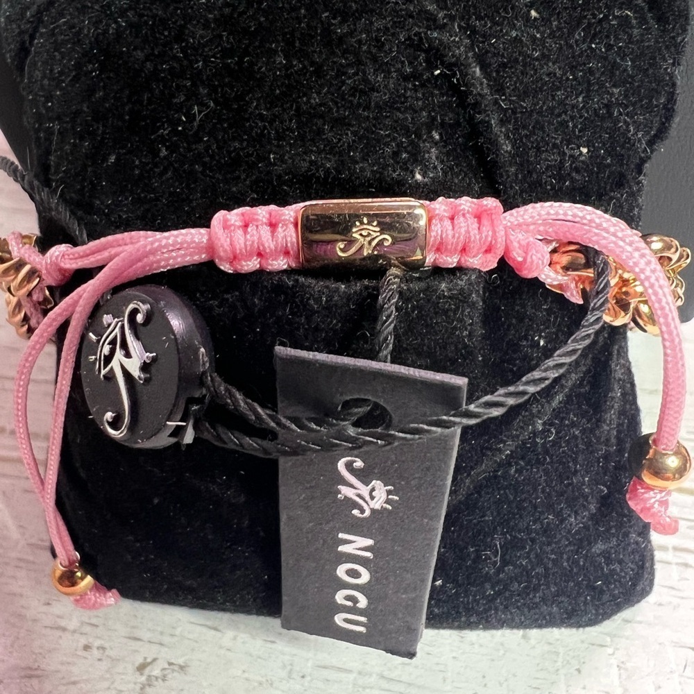 NOGU by Joseph Nogucci Rhino Links Kismet Pink & Gold Adjustable Bracelet D13 - Picture 3 of 3
